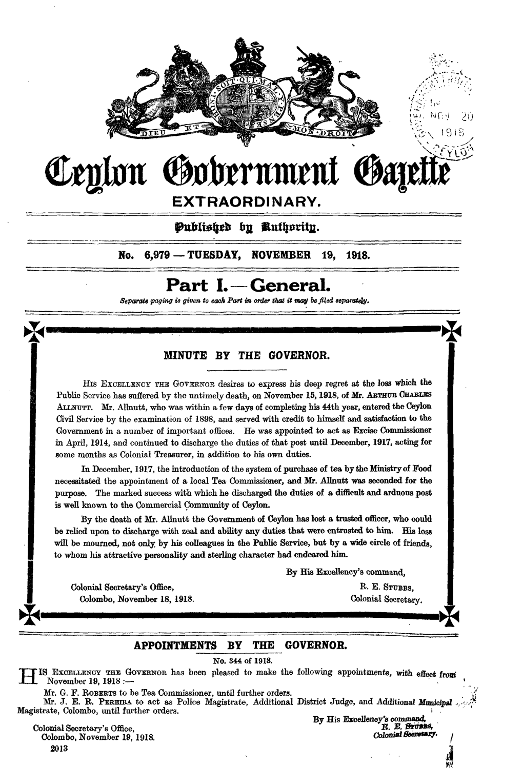 Part I.—General. Separate Paging Is Given to Each Part in Order That It May He Filed Separately