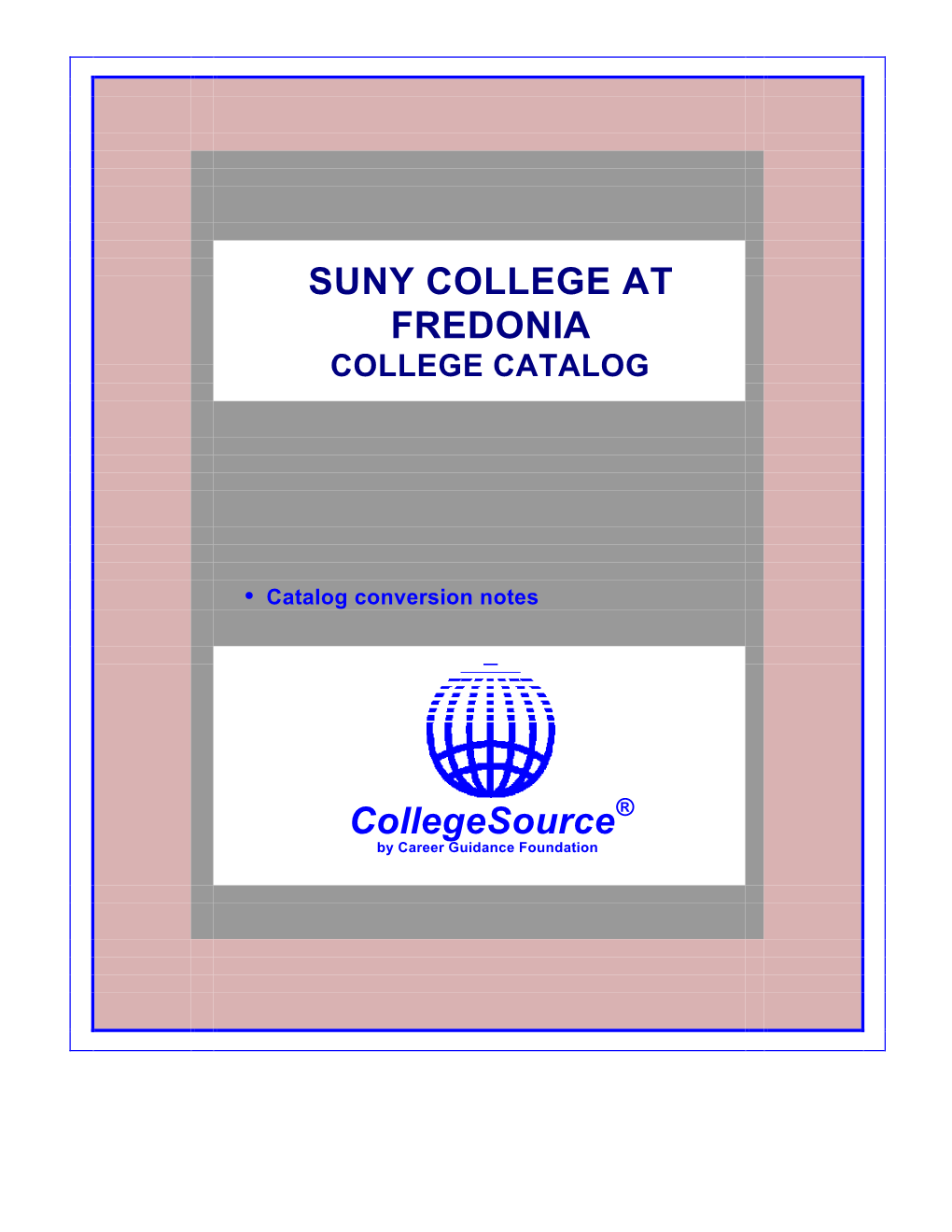 Suny College at Fredonia College Catalog