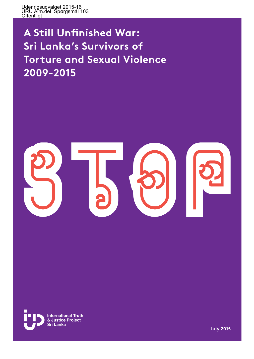 Sri Lanka's Survivors of Torture and Sexual Violence 2009-2015