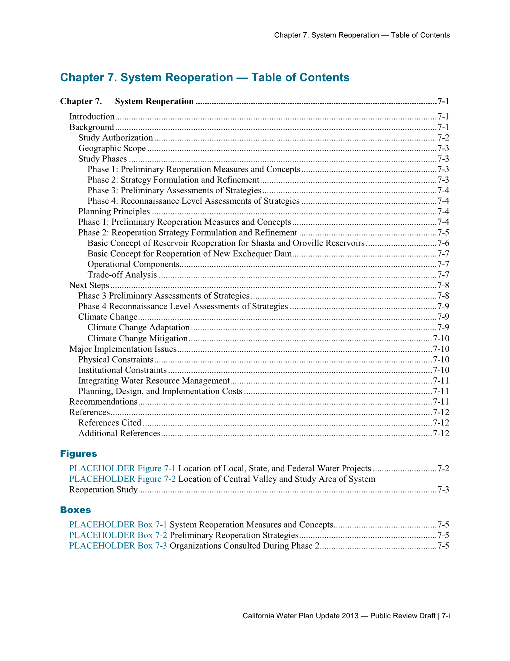 Chapter 7. System Reoperation — Table of Contents