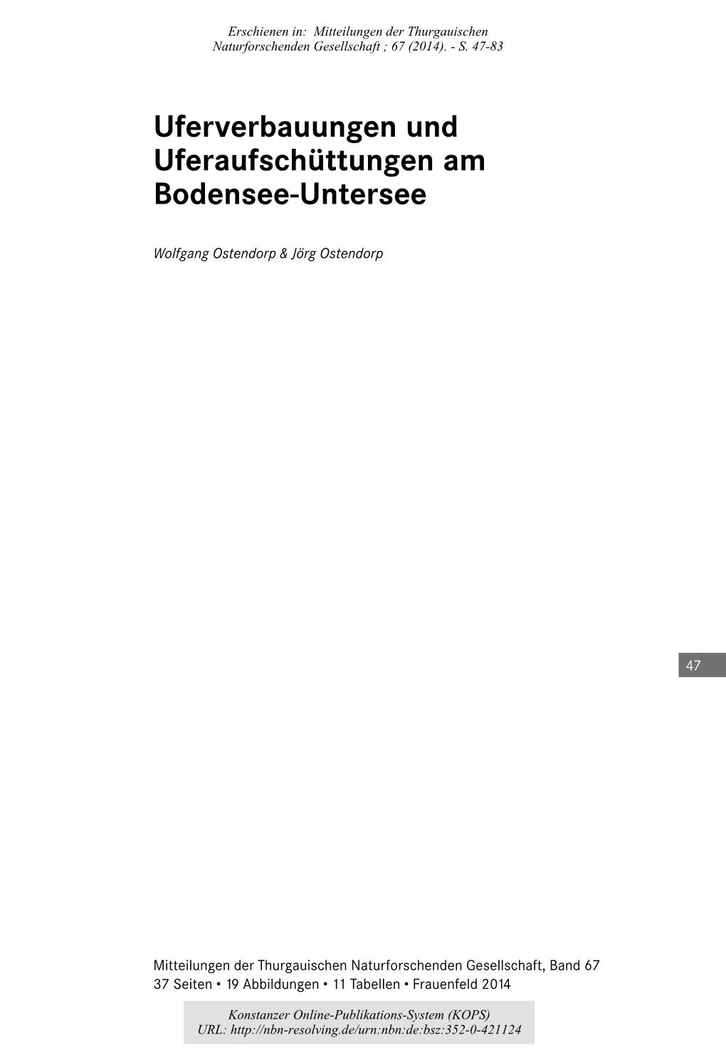 Uferverbauungen Und Uferaufschüttungen Am Bodensee-Untersee