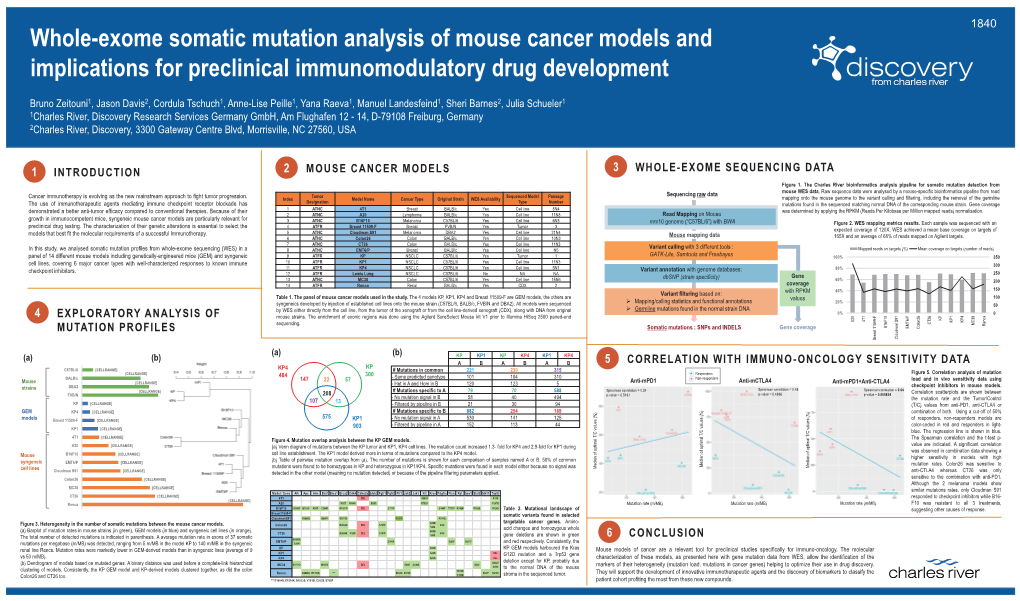 Whole-Exome Somatic Mutation Analysis of Mouse Cancer Models and Implications for Preclinical Immunomodulatory Drug Development