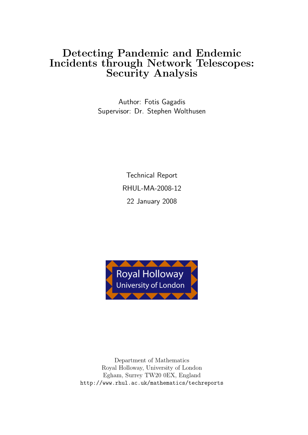 Detecting Pandemic and Endemic Incidents Through Network Telescopes: Security Analysis