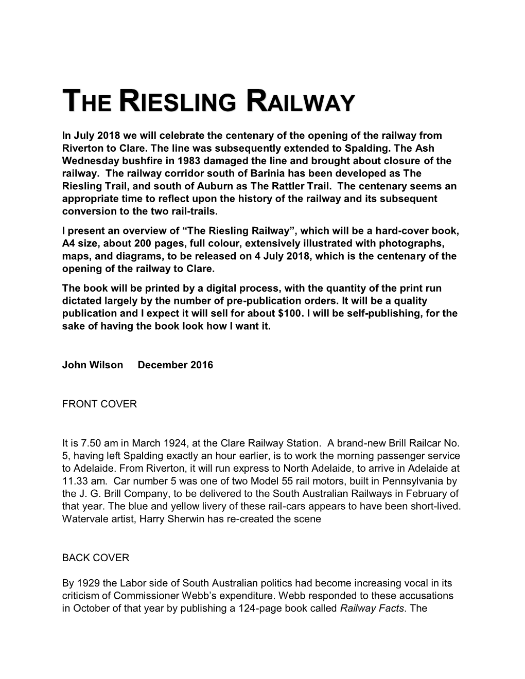 The Riesling Railway