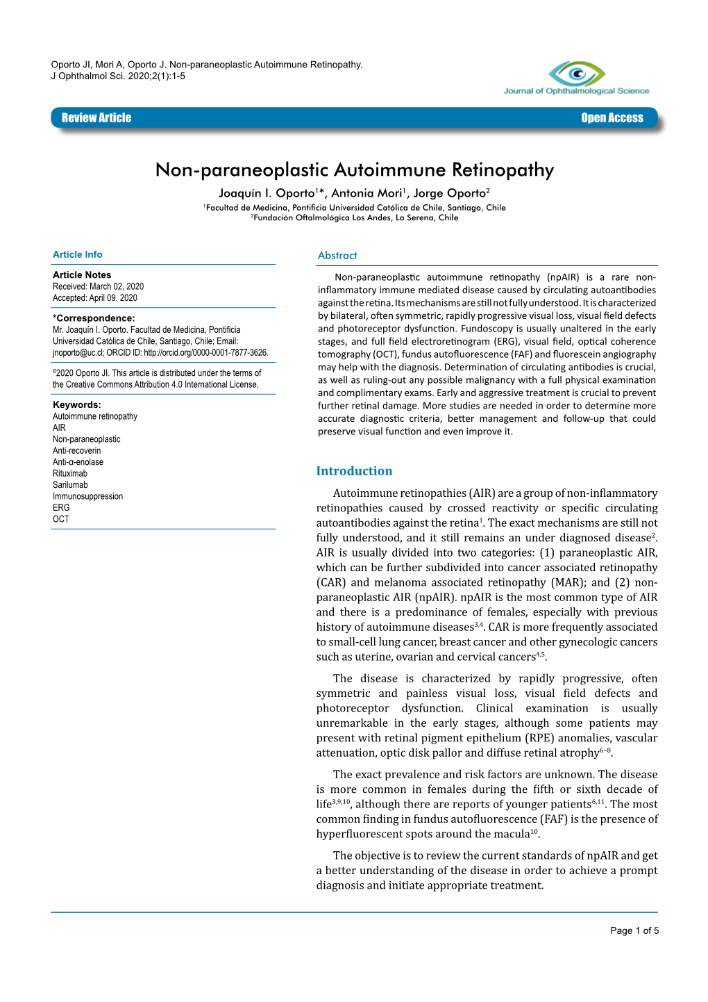 Non-Paraneoplastic Autoimmune Retinopathy