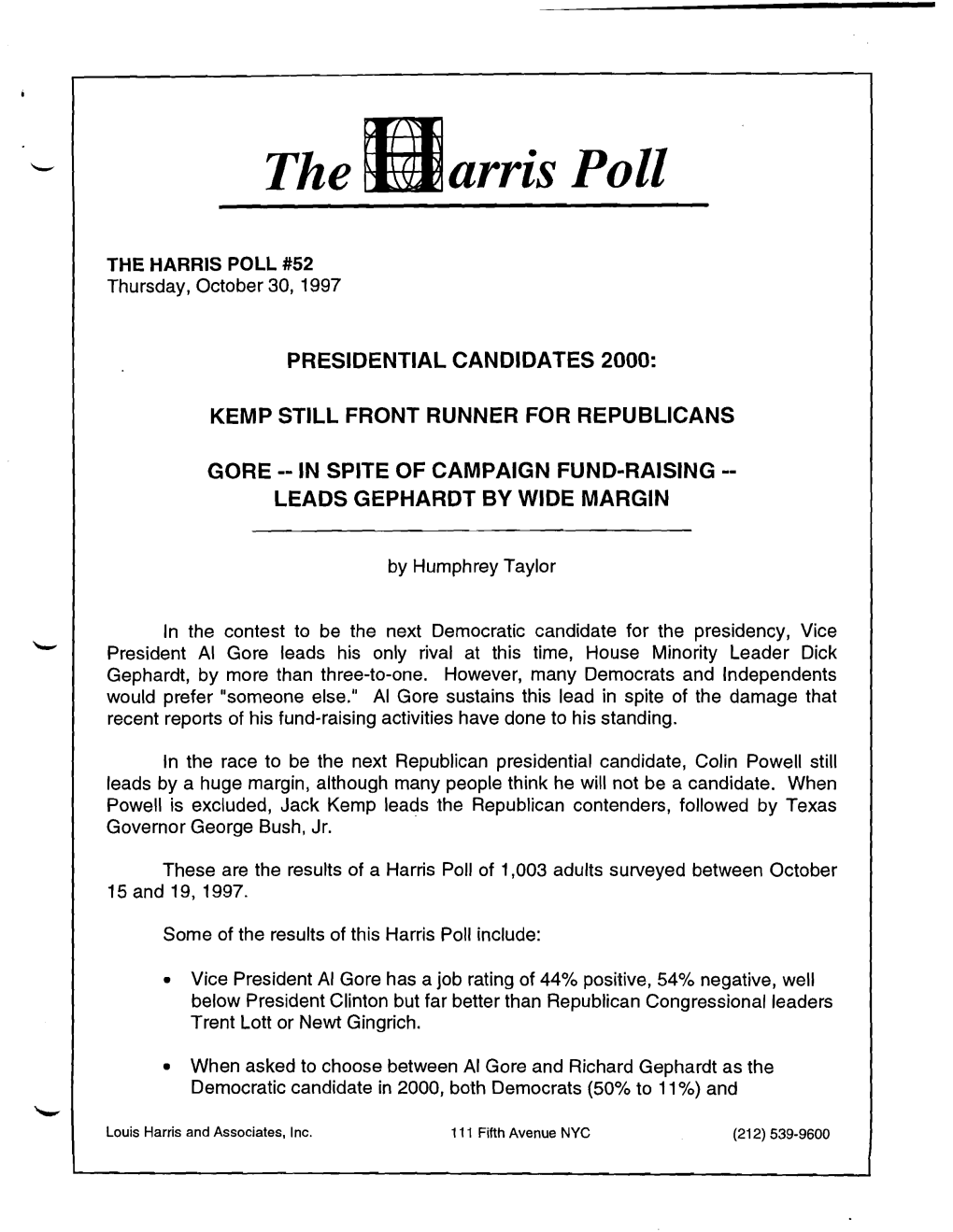 Presidential Candidates 2000: Kemp Still