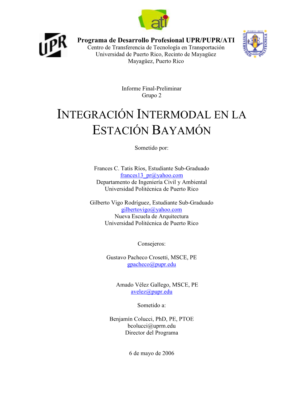 Integración Intermodal En La Estación Bayamón