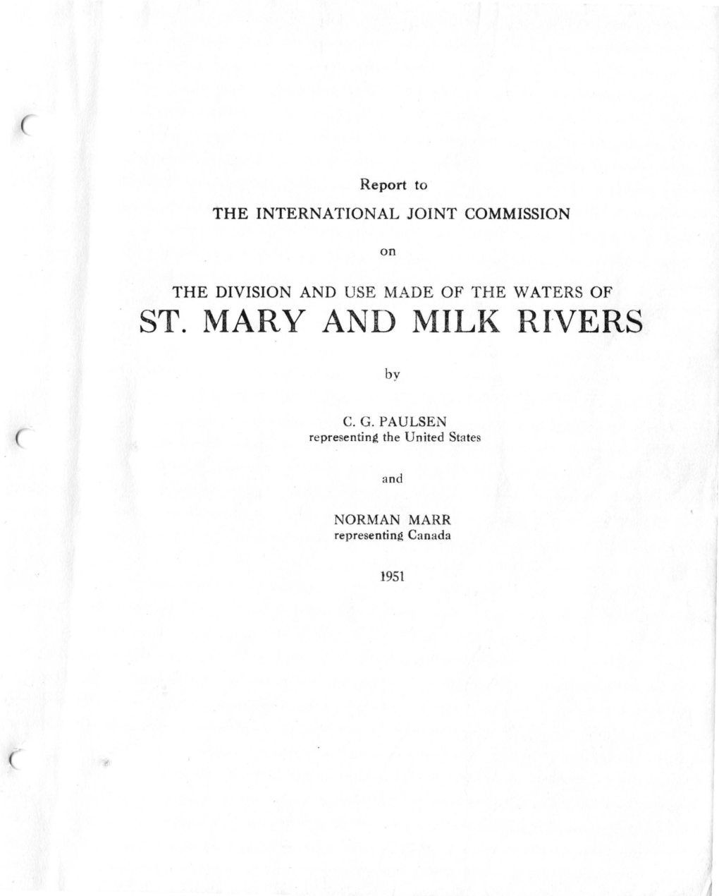ST. MARY and MILK Rlvers