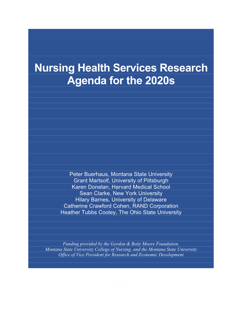 Nursing Health Services Research Agenda for the 2020S