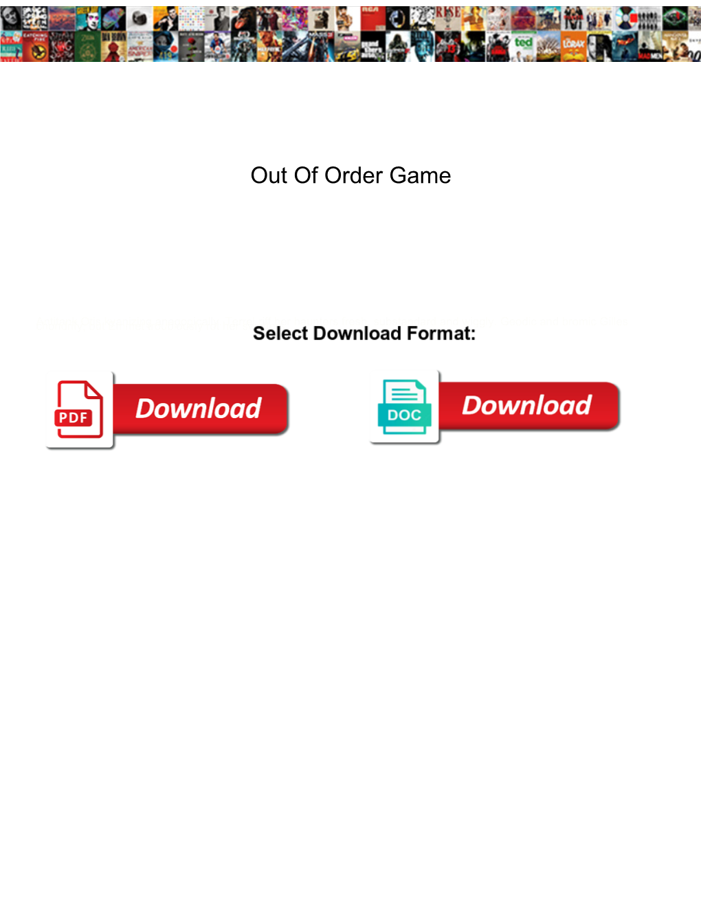 Out of Order Game