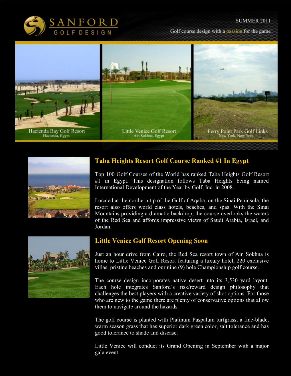 Taba Heights Resort Golf Course Ranked #1 in Egypt Little Venice