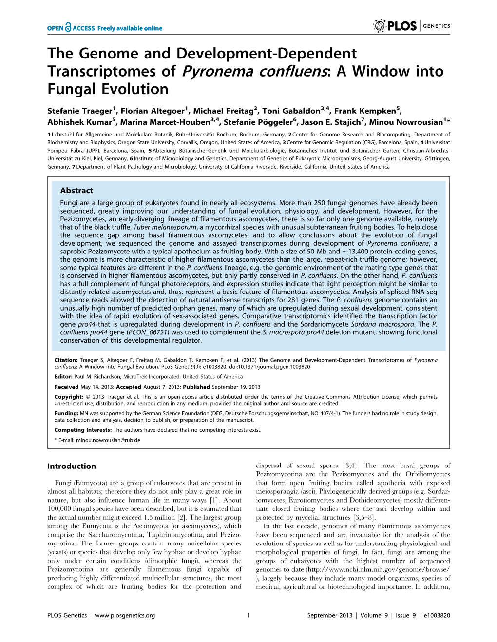 A Window Into Fungal Evolution