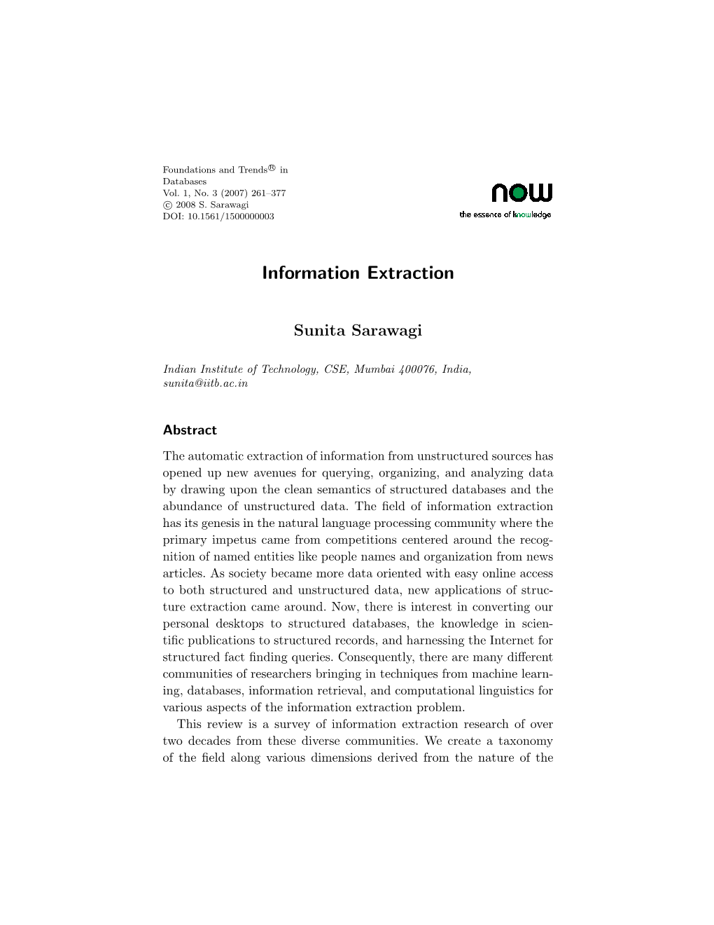 Information Extraction