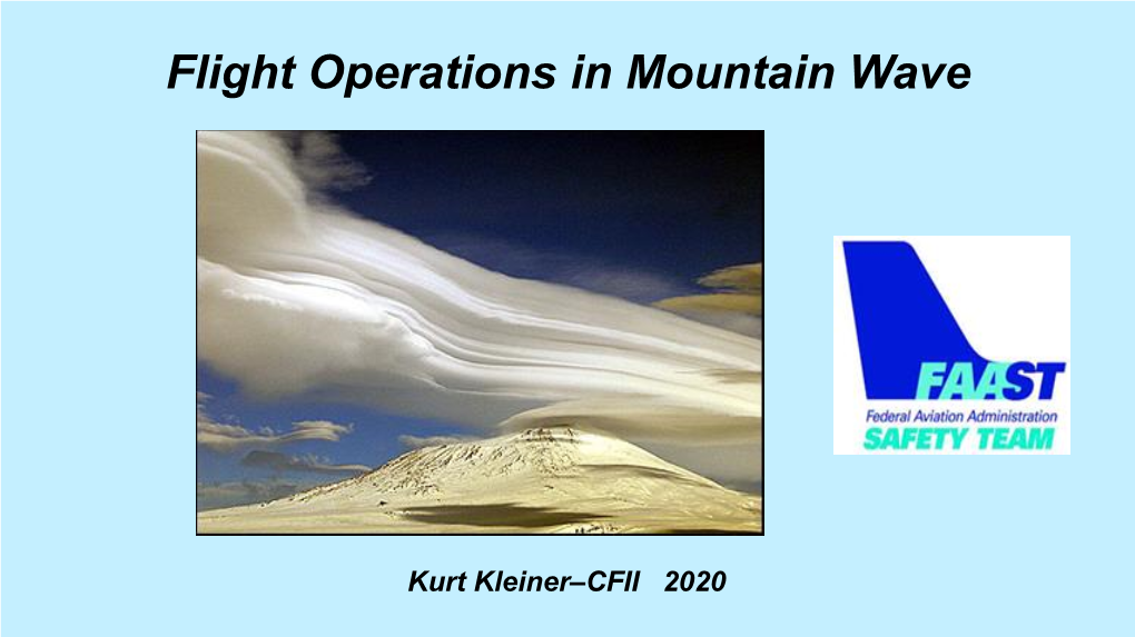 Mountain Wave Kurt Kleiner–CFI 2019