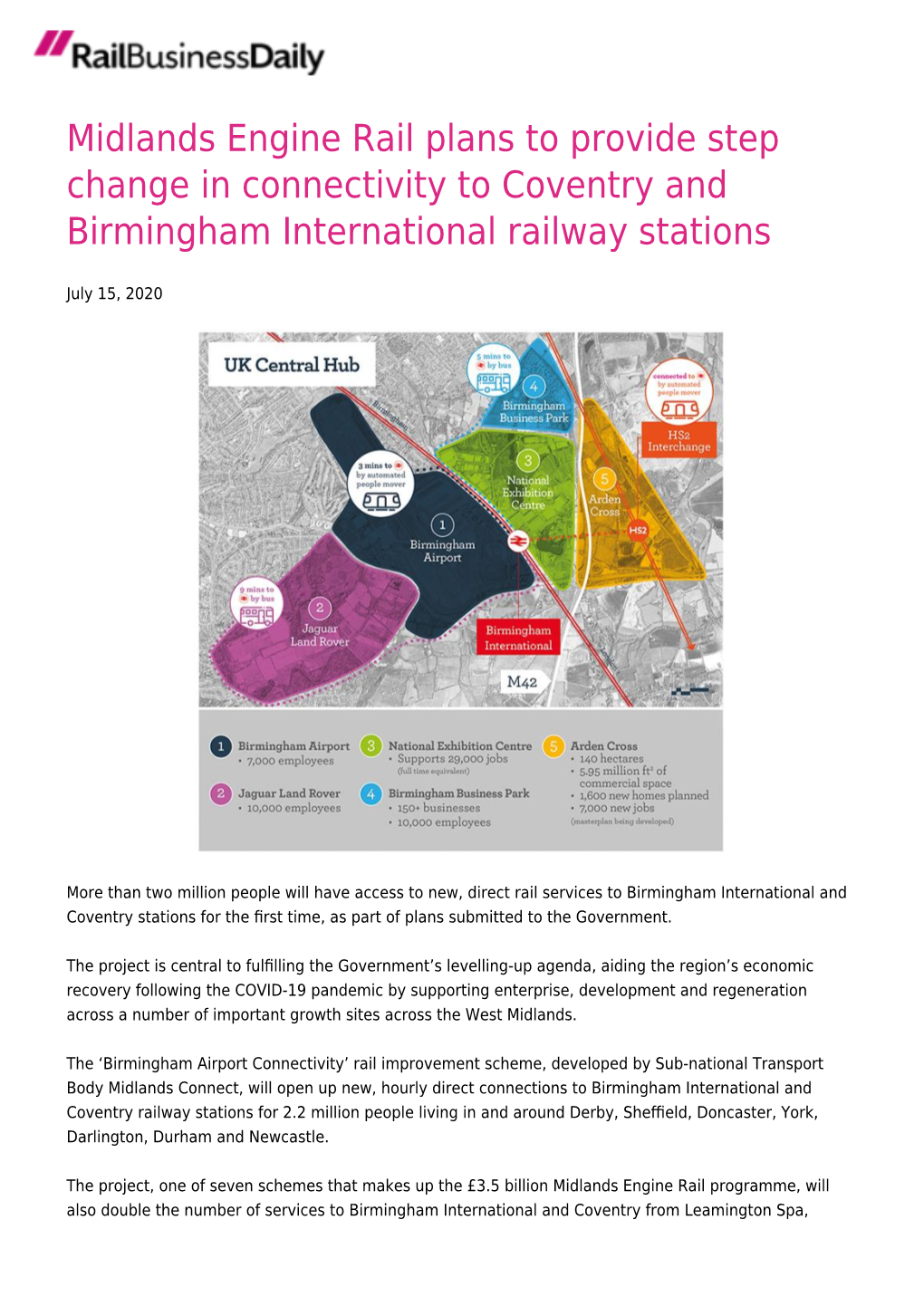 Midlands Engine Rail Plans to Provide Step Change in Connectivity to Coventry and Birmingham International Railway Stations