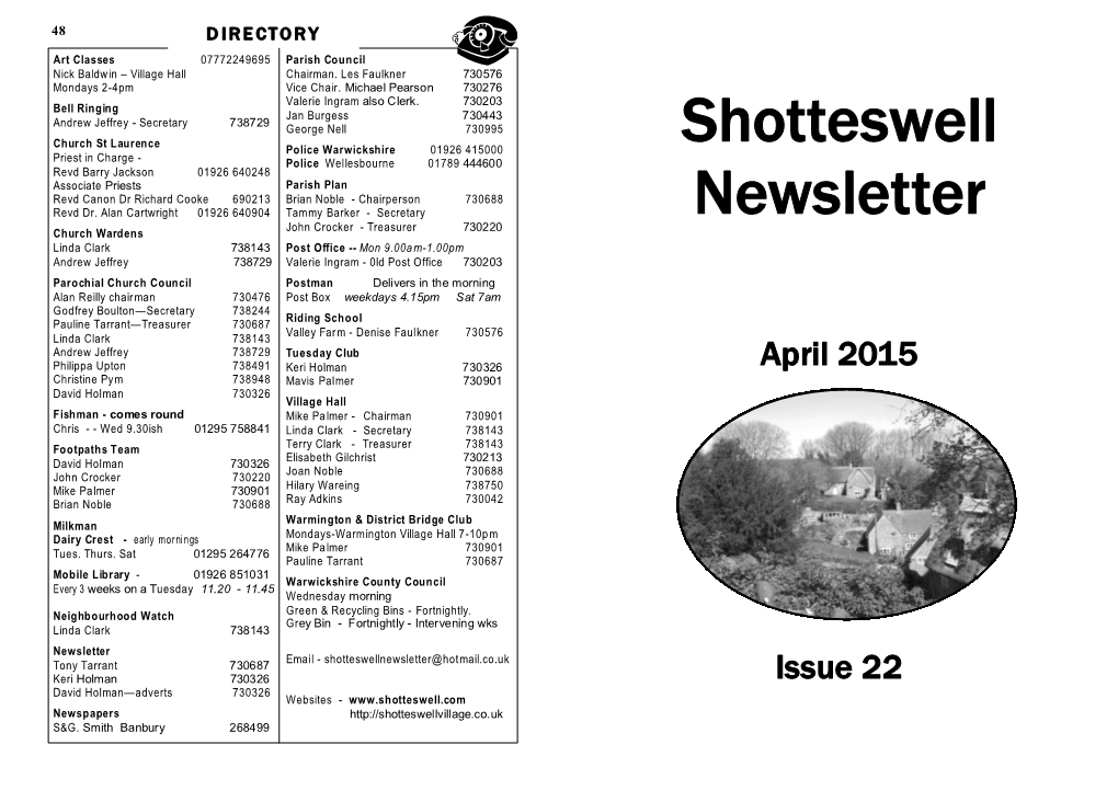 Shotteswell Newsletter