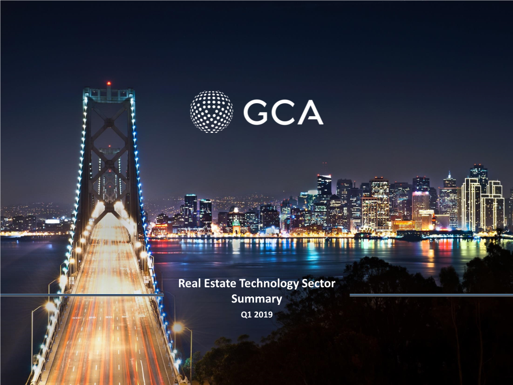 Real Estate Technology Sector Summary Q1 2019