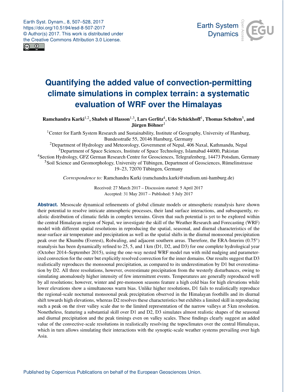 Quantifying the Added Value of Convection-Permitting Climate Simulations in Complex Terrain: a Systematic Evaluation of WRF Over the Himalayas