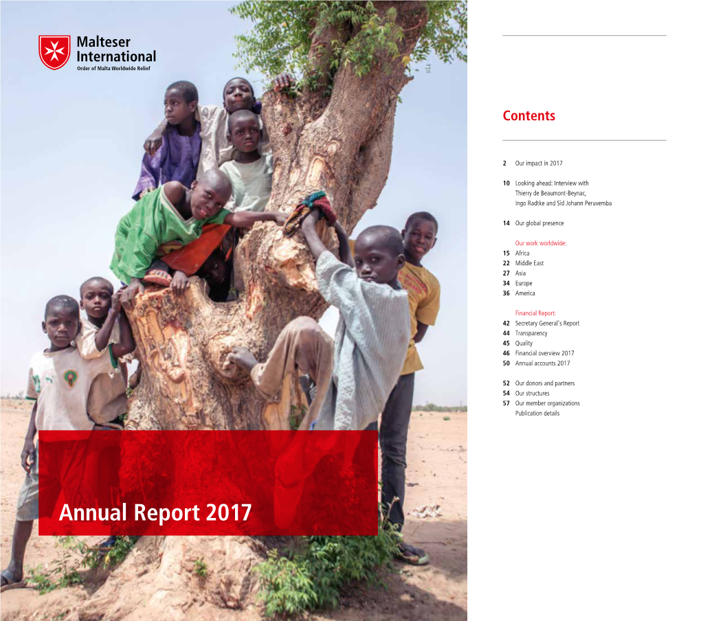 Annual Report 2017 Malteser International for a Life in Health and Dignity