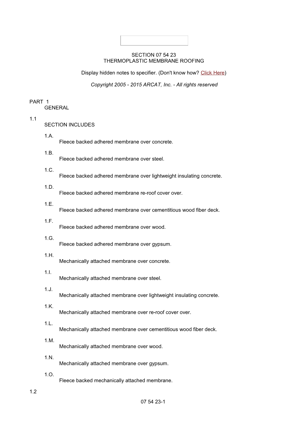 Display Hidden Notes to Specifier. (Don't Know How? Click Here) s107