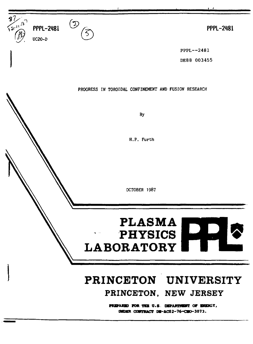 Plasma Physics Laboratory Princeton University