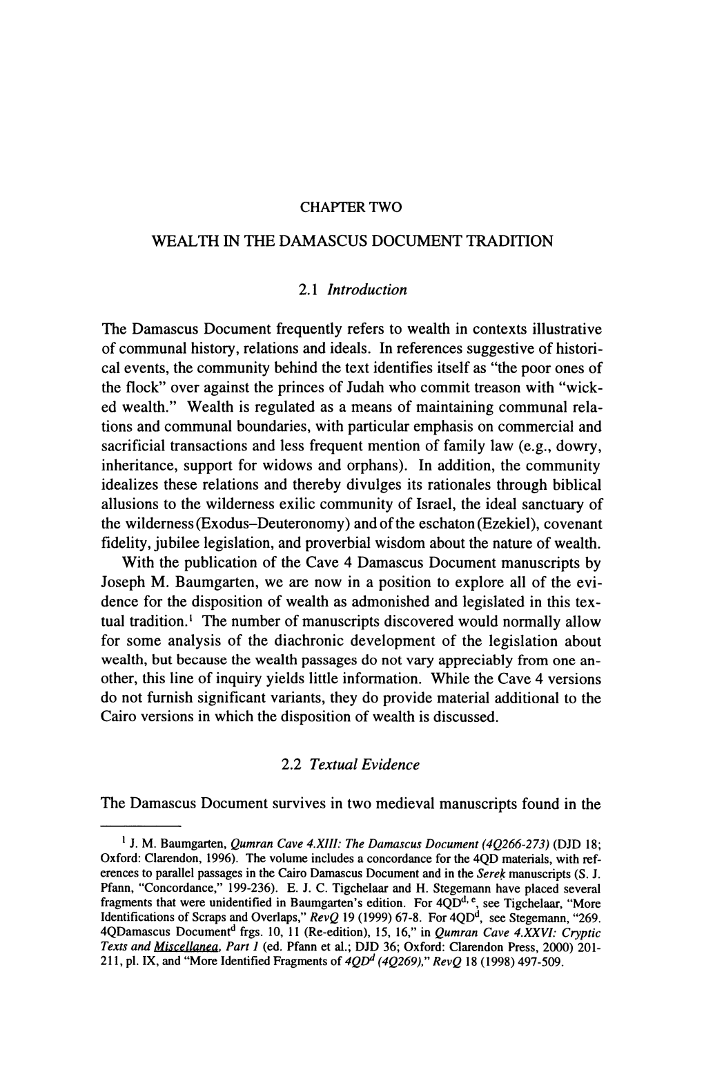 WEALTH in the DAMASCUS DOCUMENT Tradmon 2.1