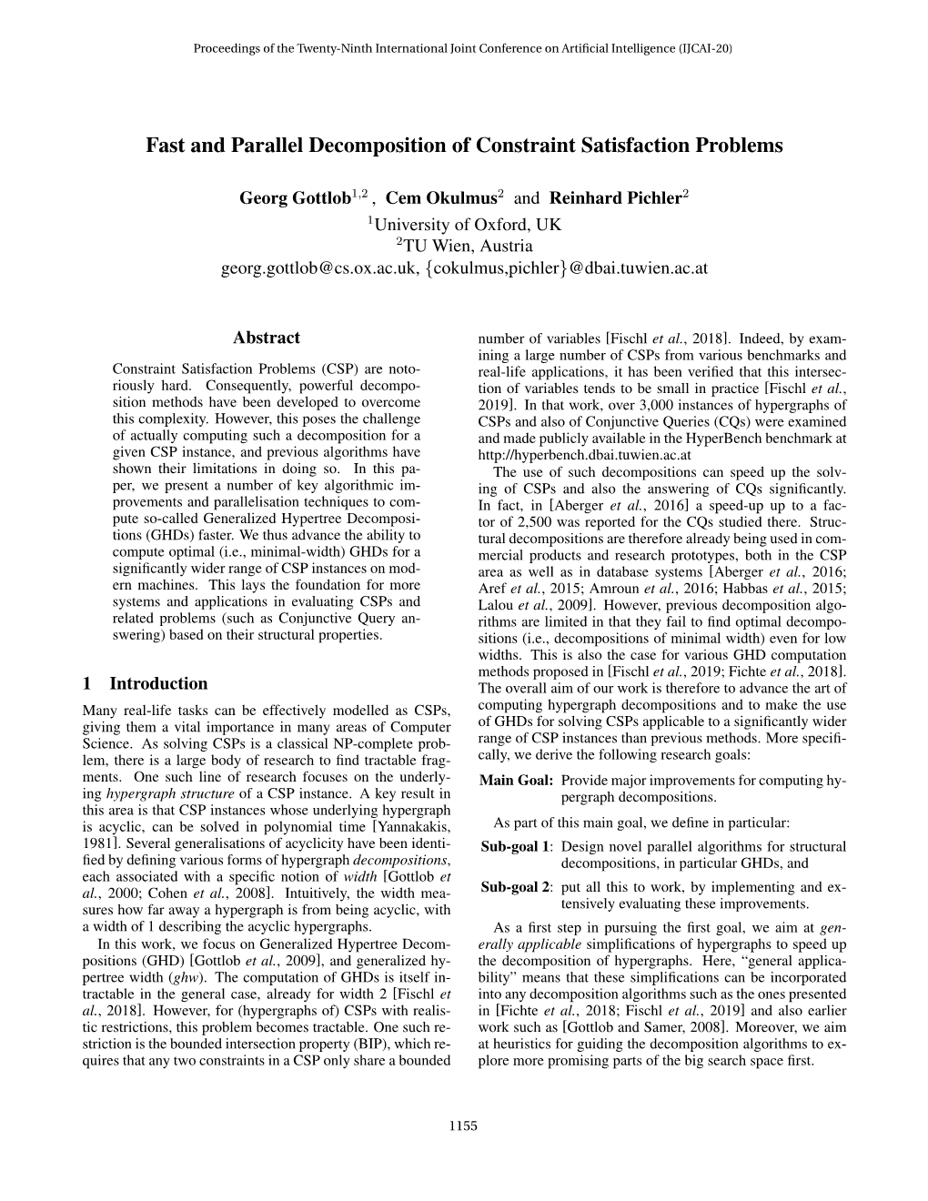 Fast and Parallel Decomposition of Constraint Satisfaction Problems