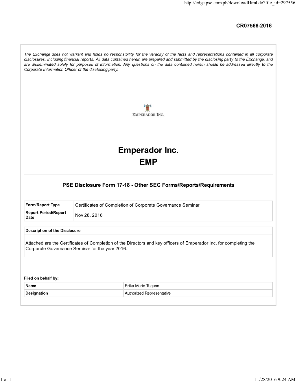 CR07566-2016 PSE Disclosure Form 17-18