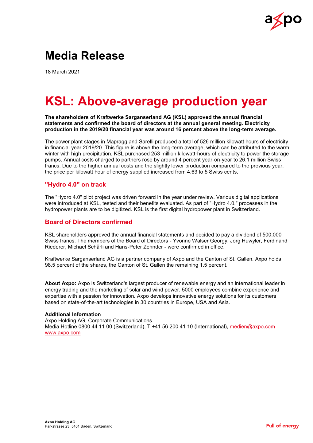 KSL: Above-Average Production Year