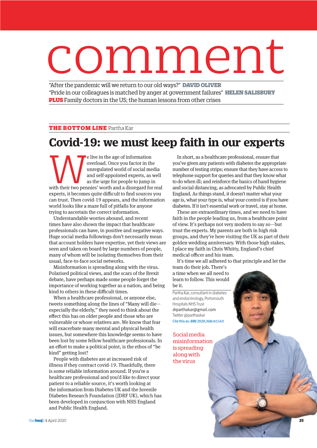 Covid-19: We Must Keep Faith in Our Experts