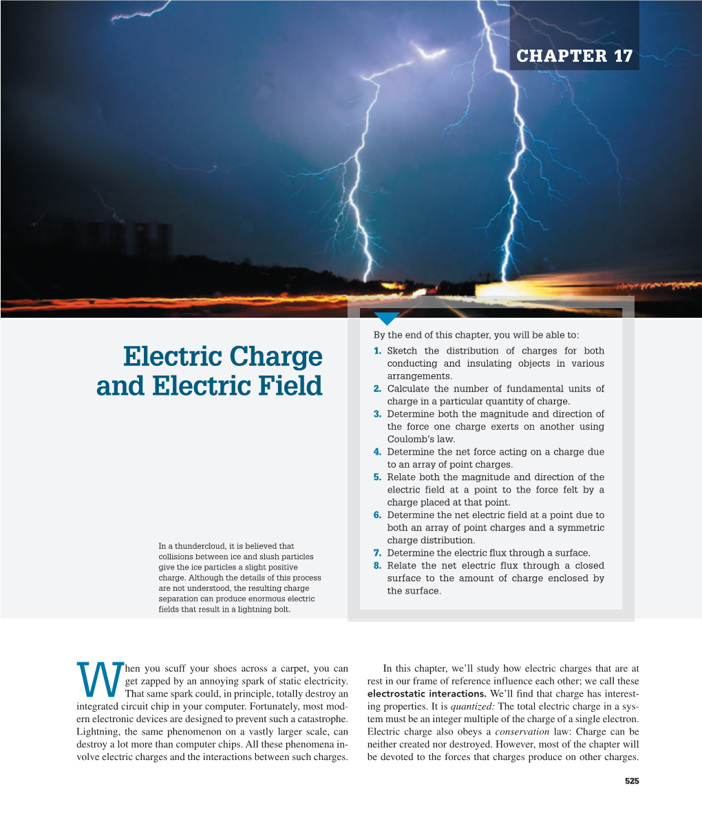 Electric Charge and Electric Field