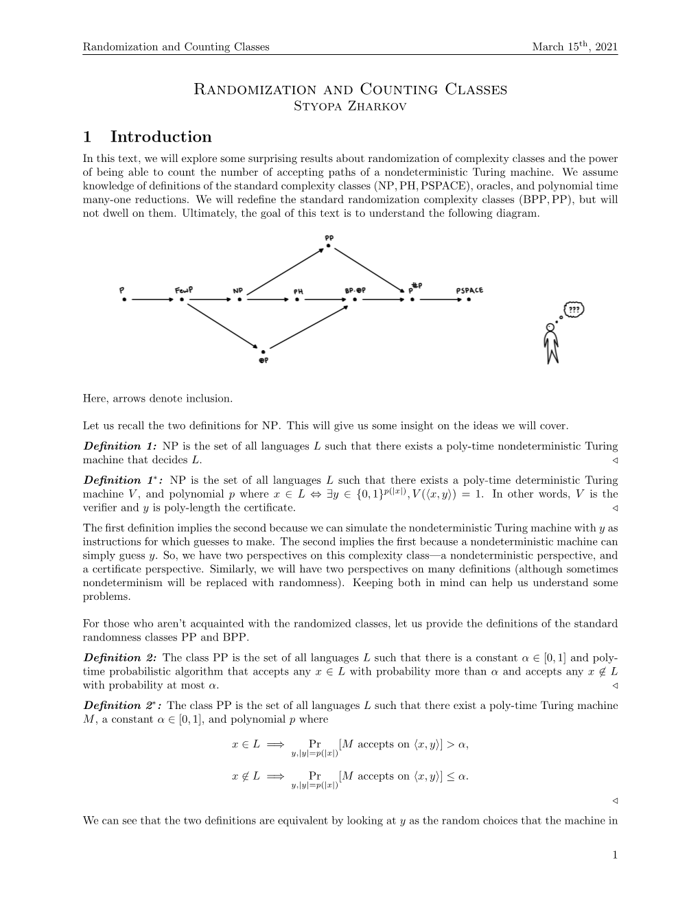 Randomization and Counting Classes 1 Introduction