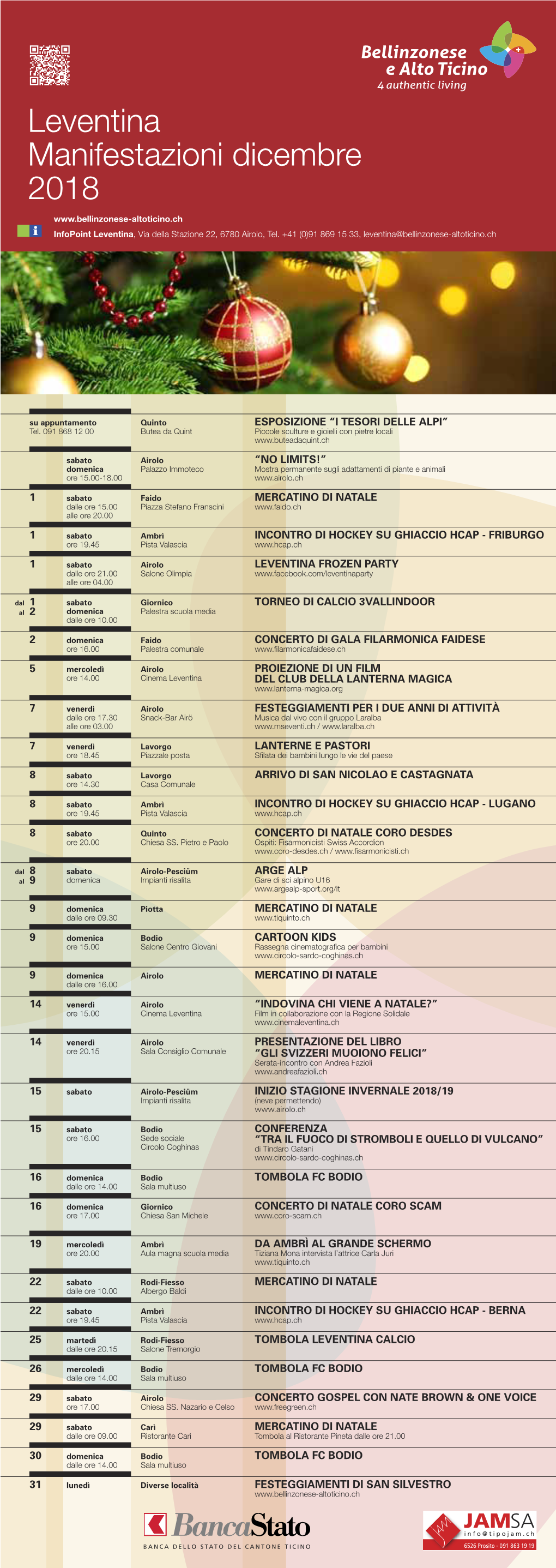 Leventina Manifestazioni Dicembre 2018