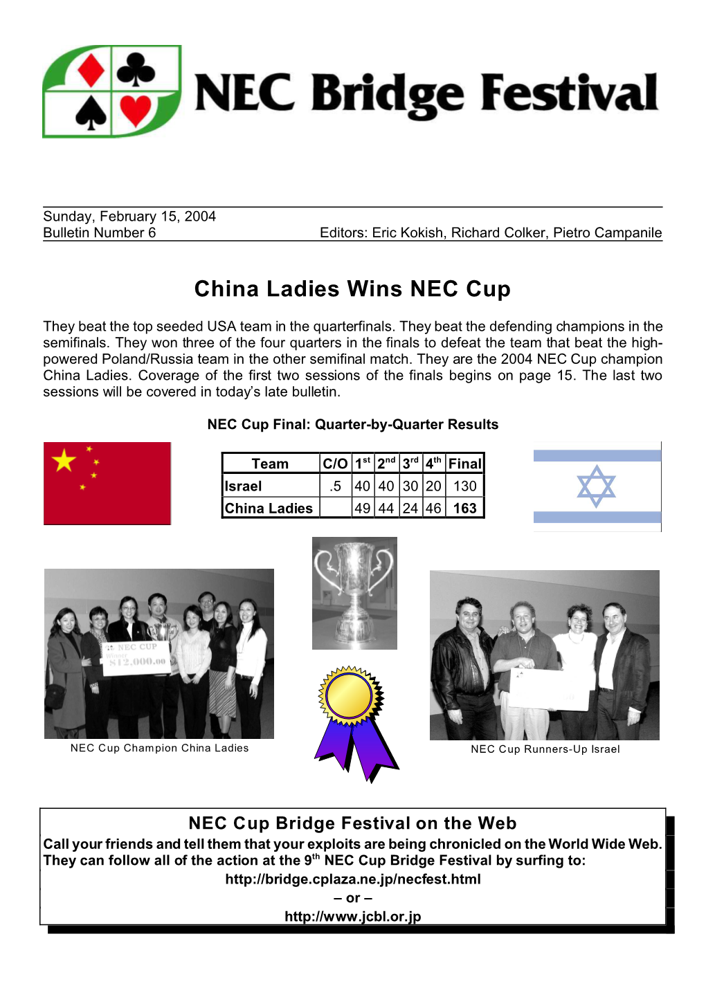 China Ladies Wins NEC Cup