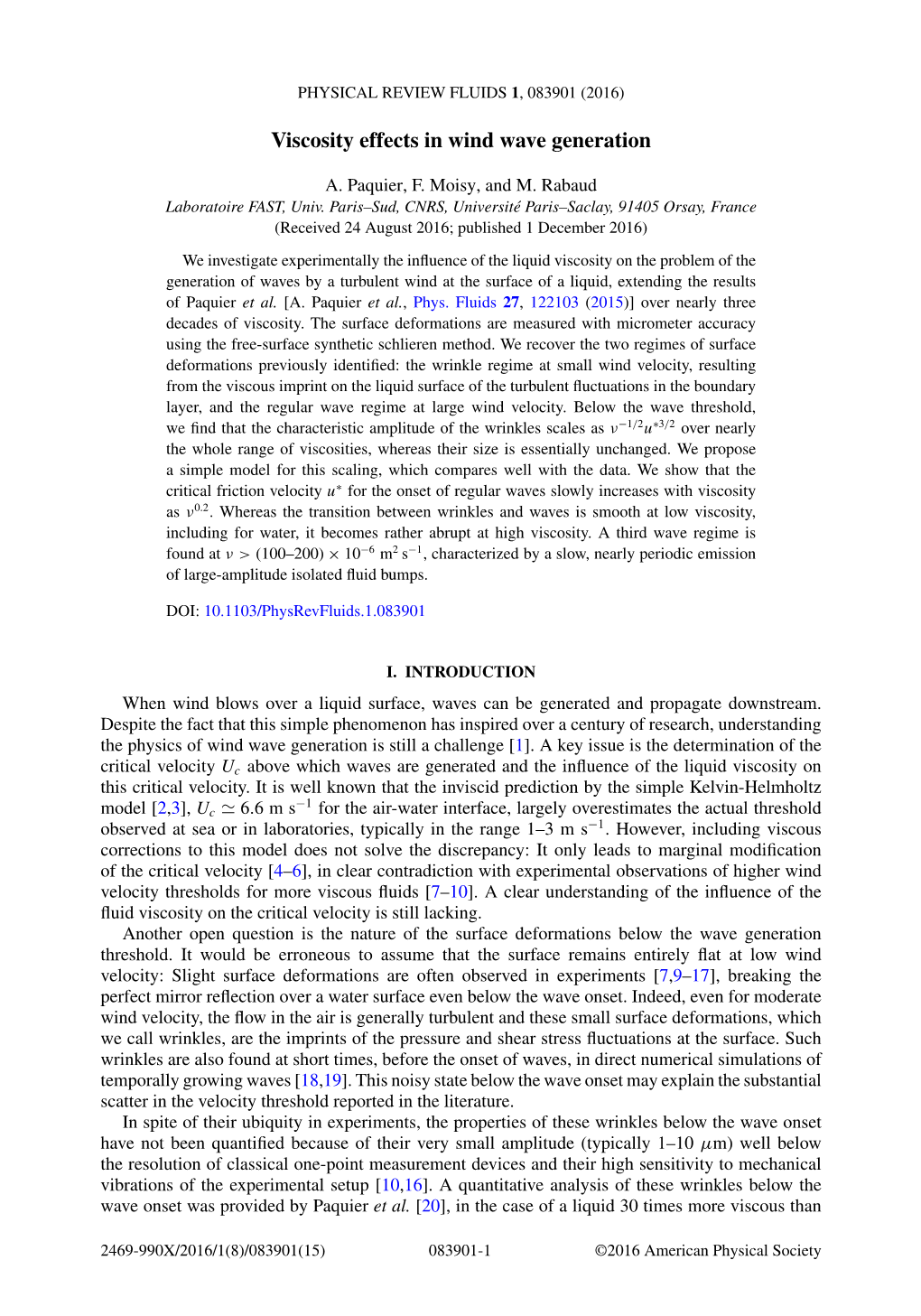 Viscosity Effects in Wind Wave Generation