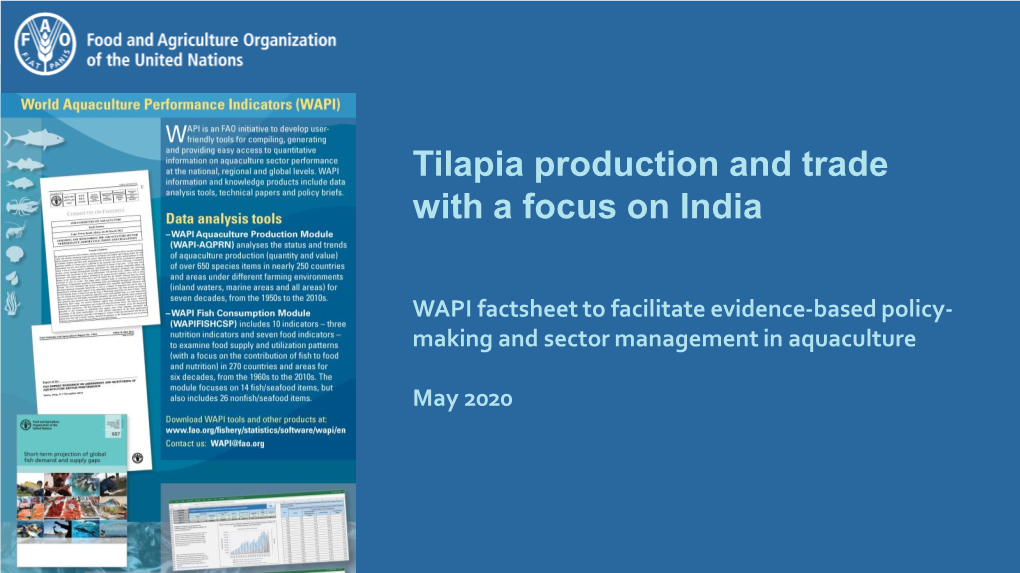 Tilapia Production and Trade with a Focus on India