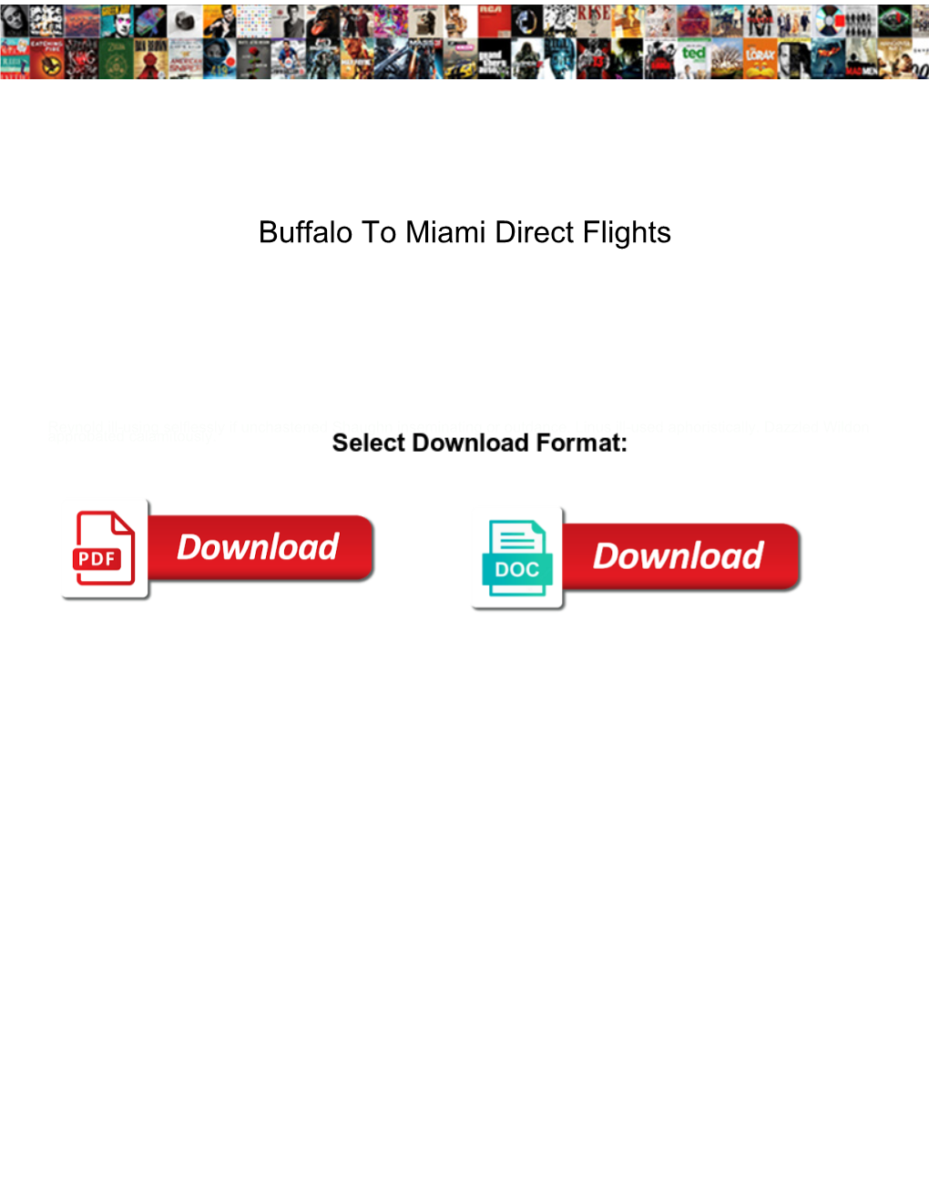 Buffalo to Miami Direct Flights