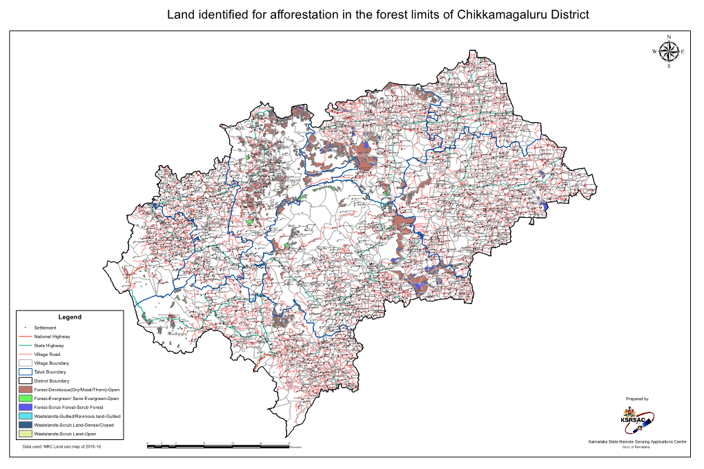 Land Identified for Afforestation in the Forest Limits of Chikkamagaluru District