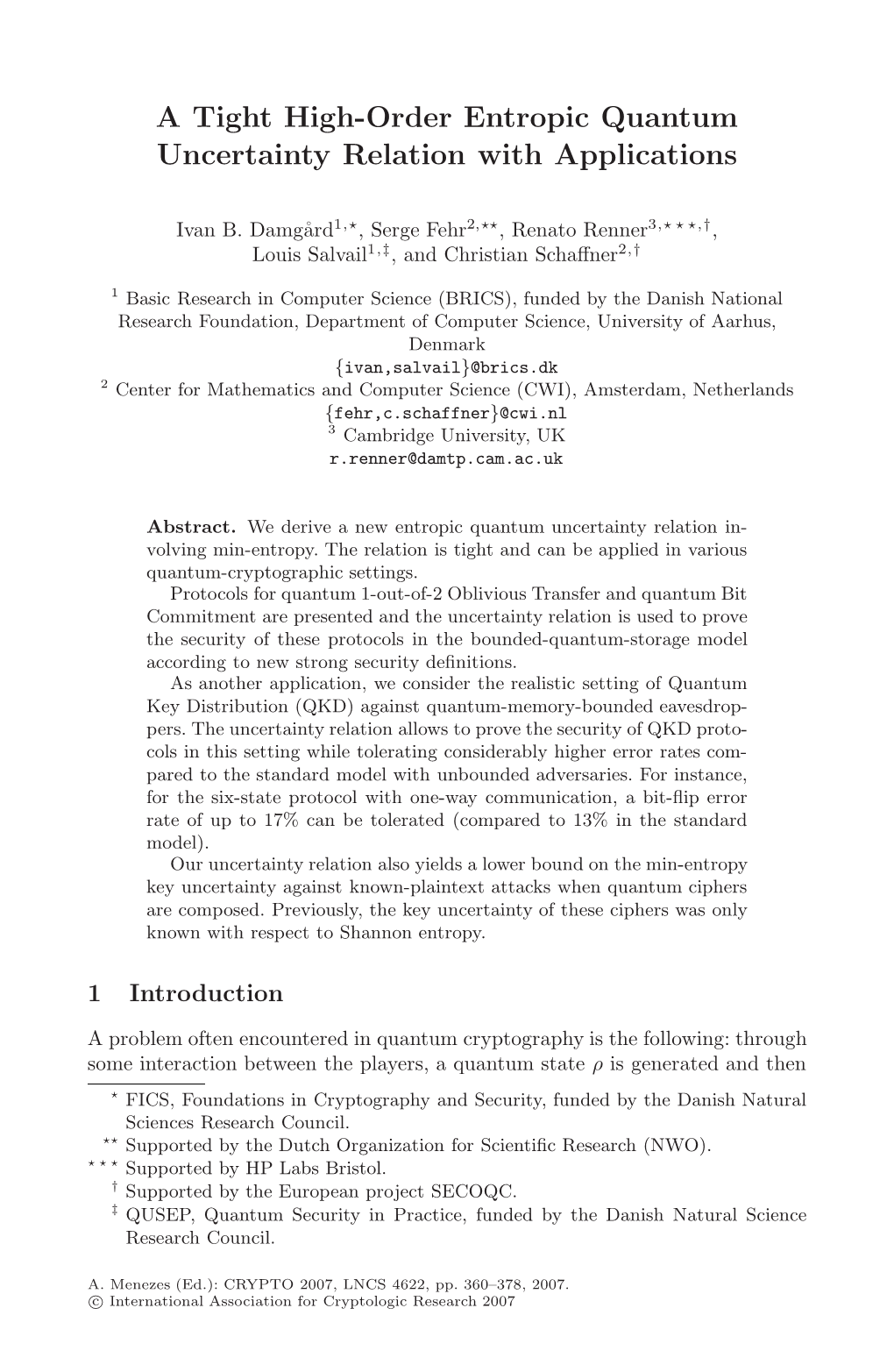 A Tight High-Order Entropic Quantum Uncertainty Relation with Applications