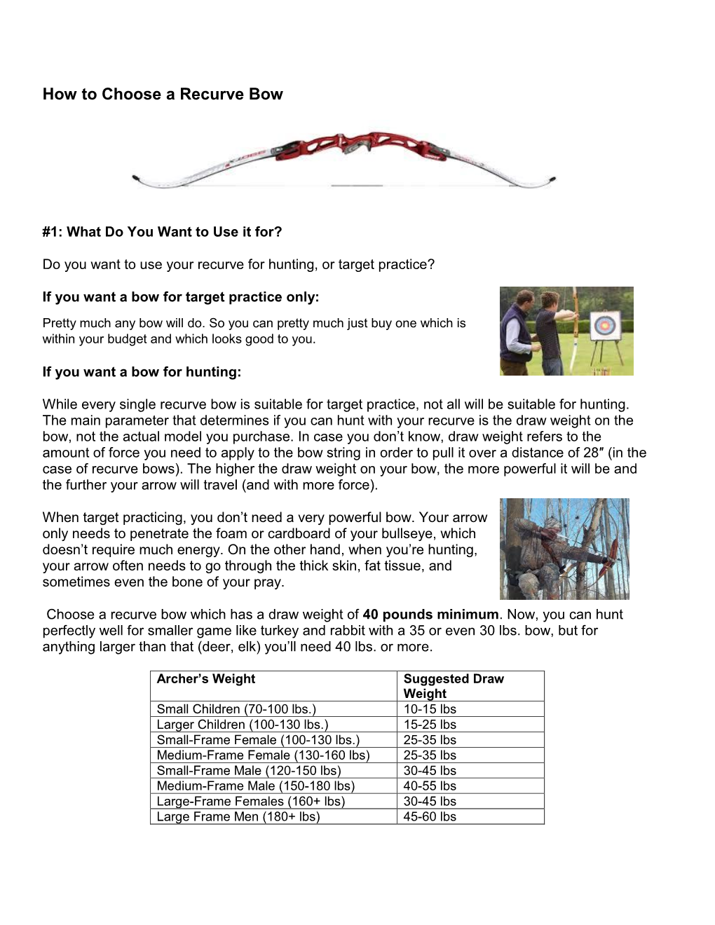 How to Choose a Recurve Bow