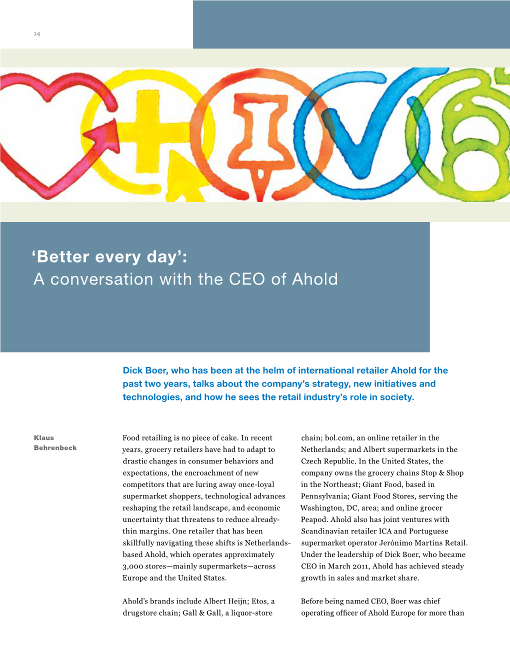 'Better Every Day': a Conversation with the CEO of Ahold