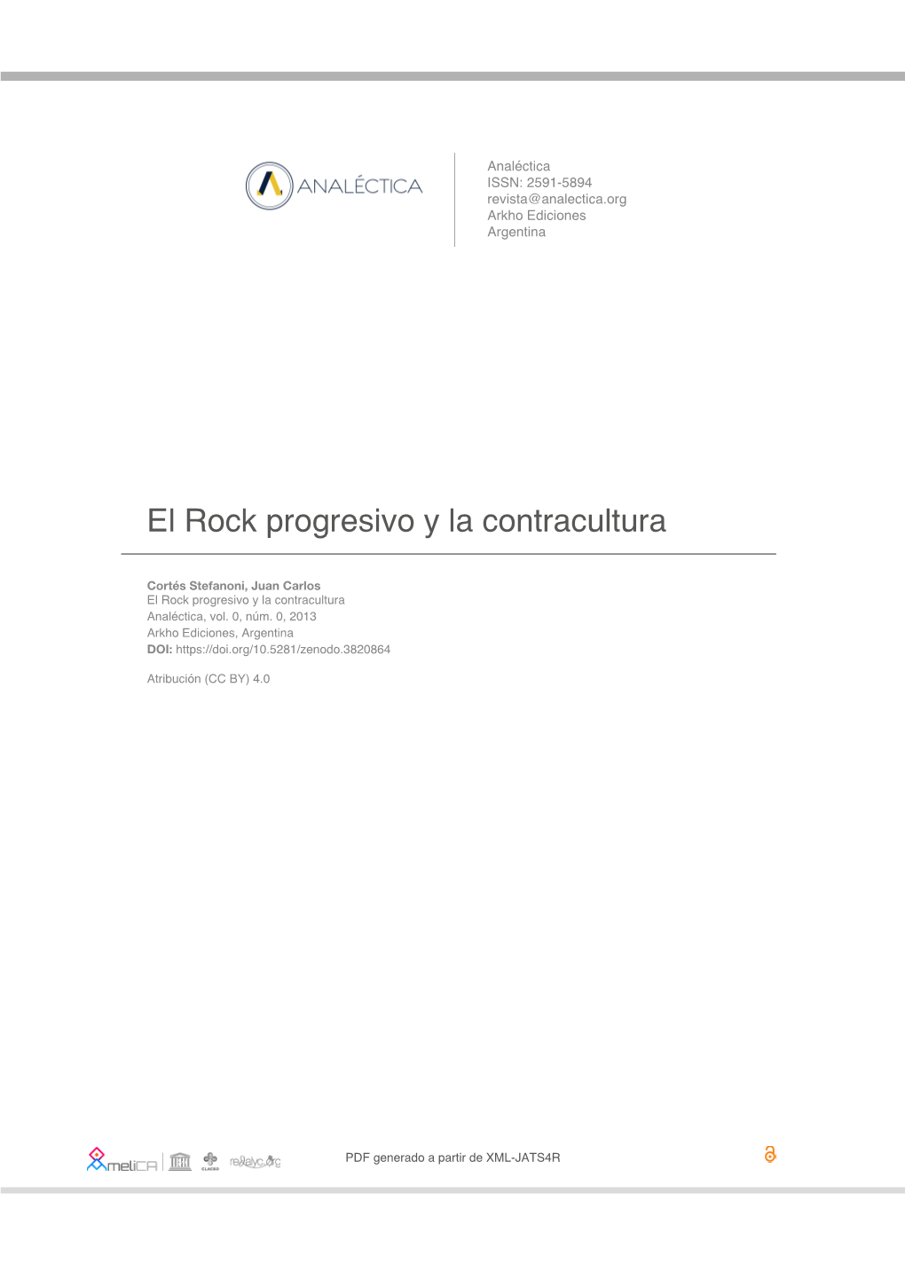 El Rock Progresivo Y La Contracultura