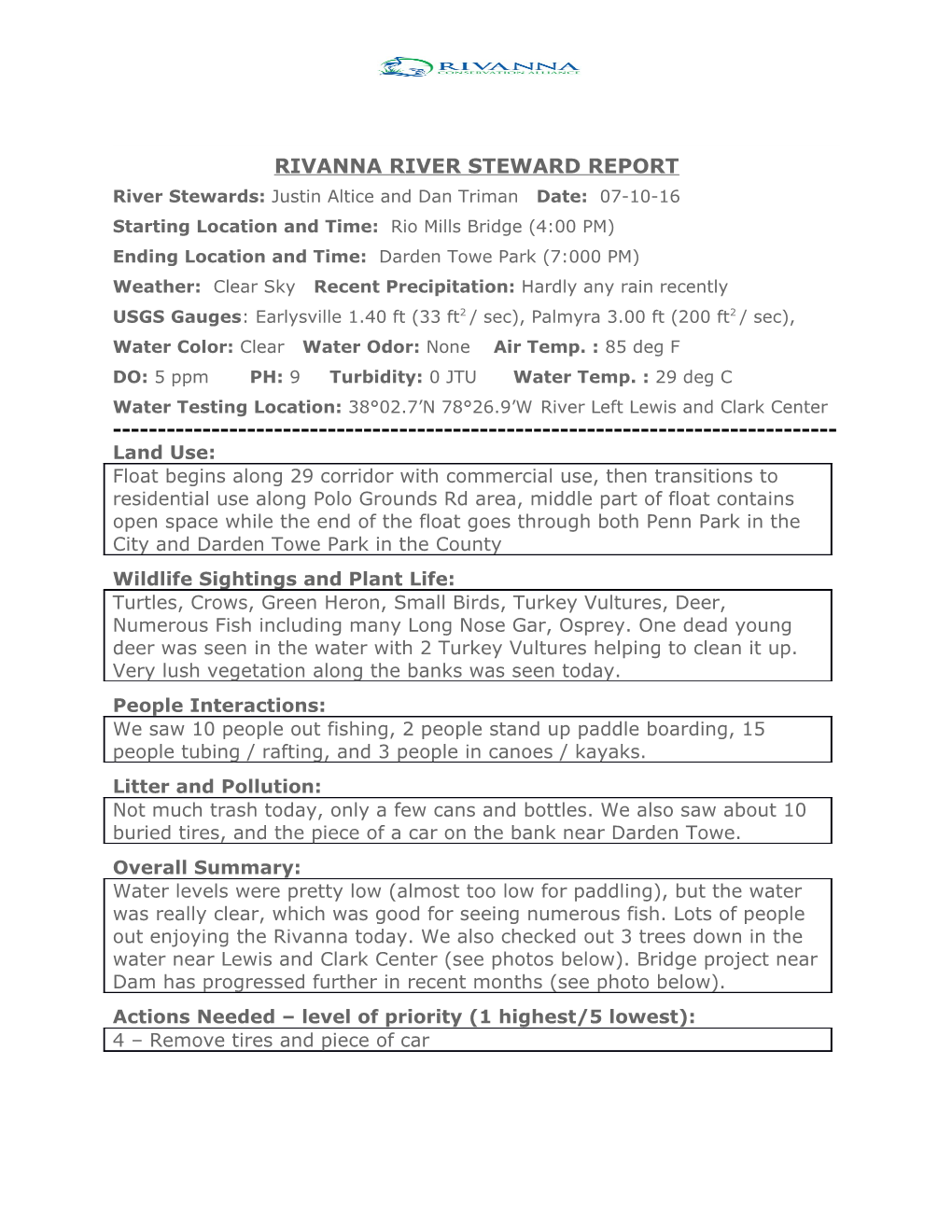 Rivanna River Steward Report s1