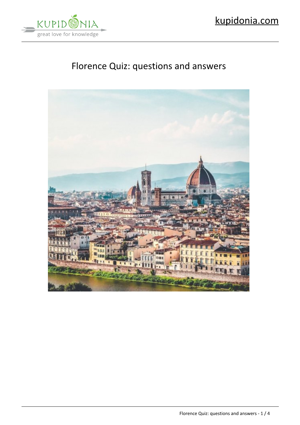 Florence Quiz: Questions and Answers