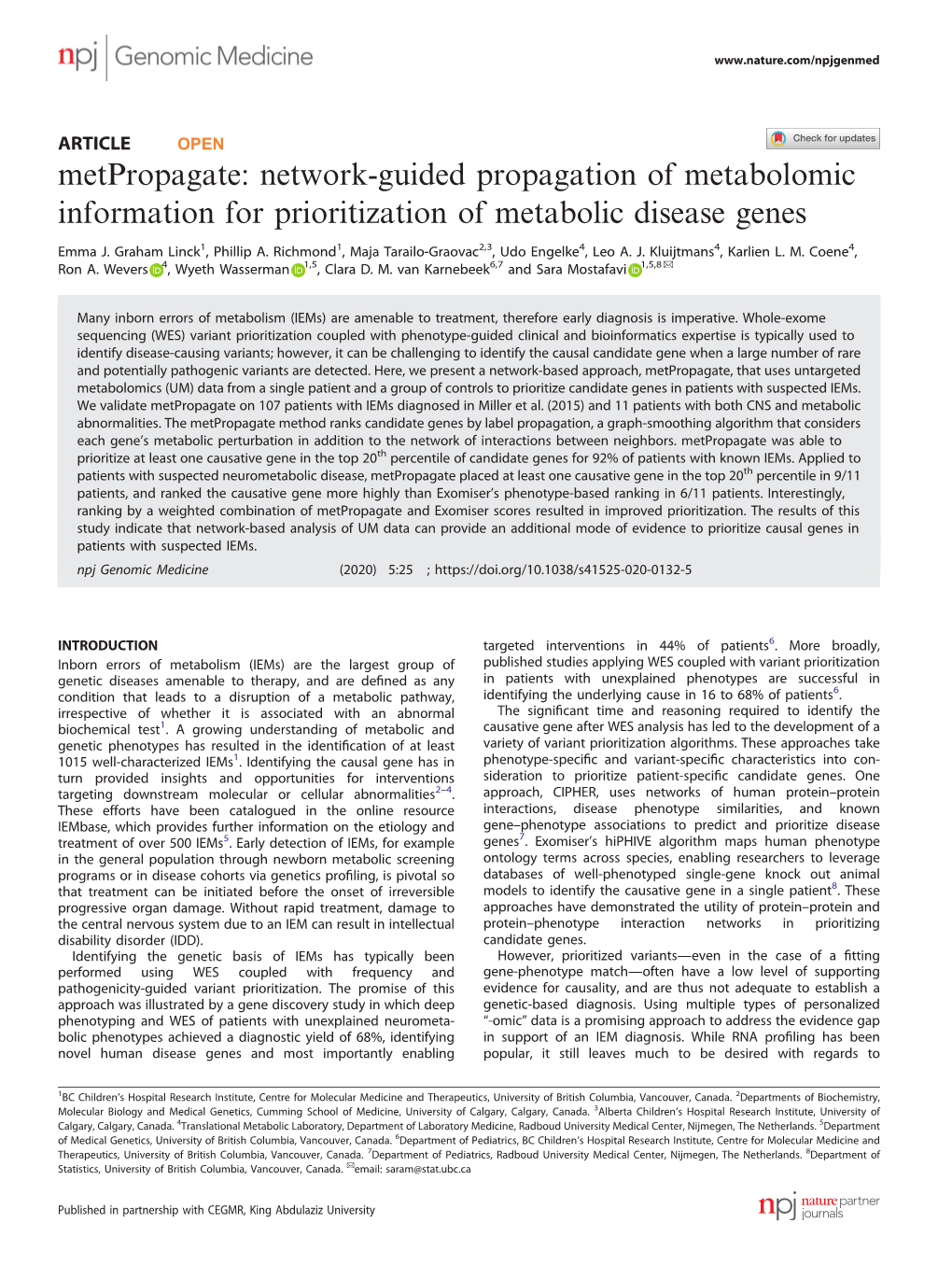 Network-Guided Propagation of Metabolomic Information for Prioritization of Metabolic Disease Genes