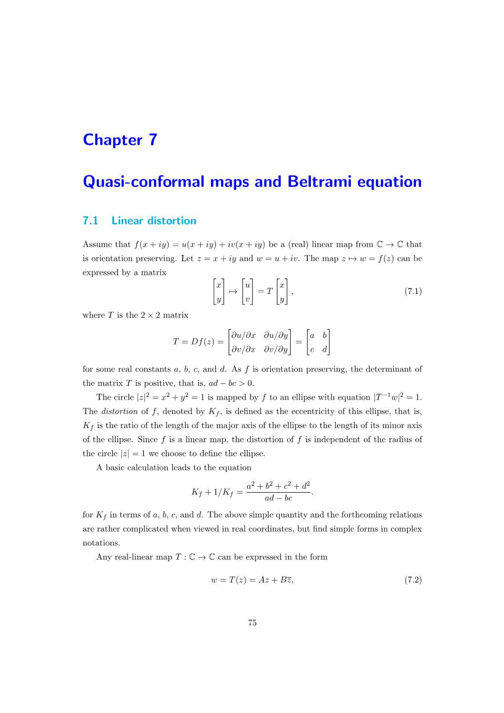 Chapter 7 Quasi-Conformal Maps and Beltrami Equation