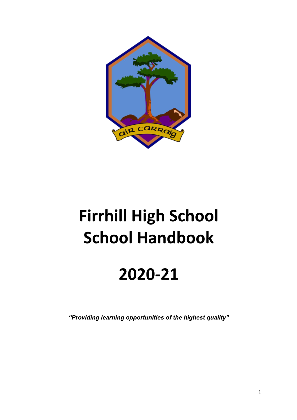 Firrhill High School School Handbook 2020-21