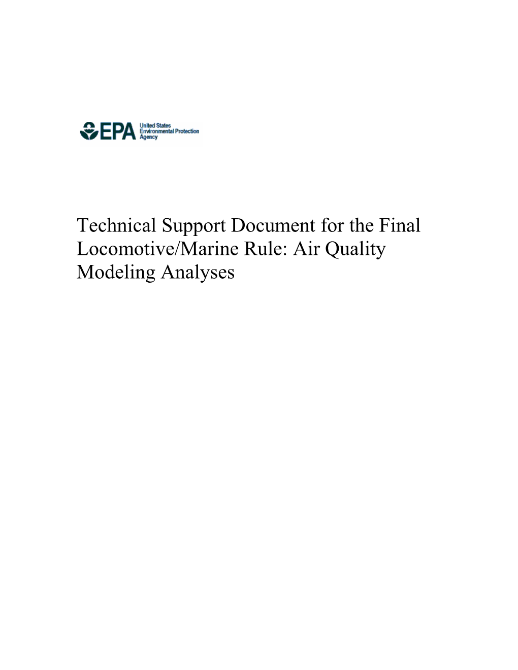 Air Quality Modeling Analyses