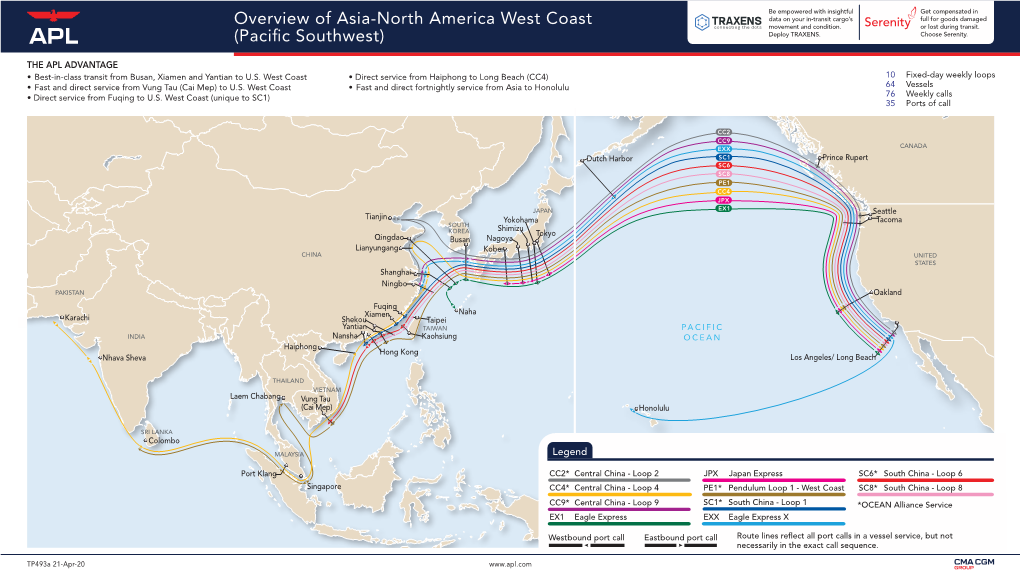 Overview of Asia-North America West Coast (Pacific Southwest)