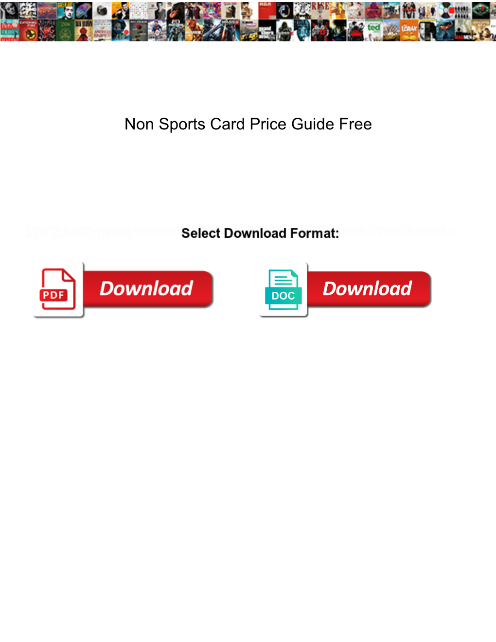 Non Sports Card Price Guide Free